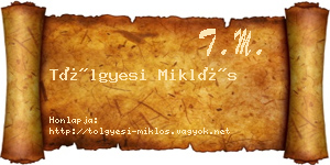 Tölgyesi Miklós névjegykártya