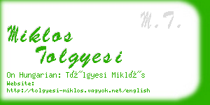 miklos tolgyesi business card